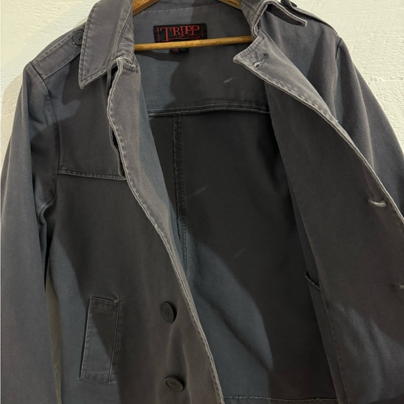 Tripp NYC Double-Breasted Gray Jacket Pea Coat Medium - Picture 7 of 12